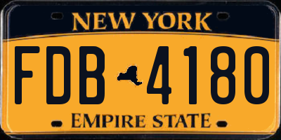 NY license plate FDB4180