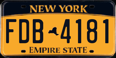 NY license plate FDB4181