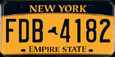NY license plate FDB4182
