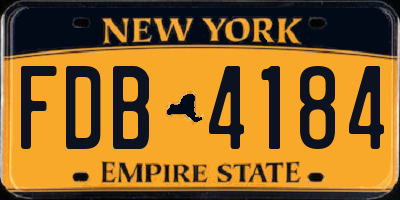 NY license plate FDB4184