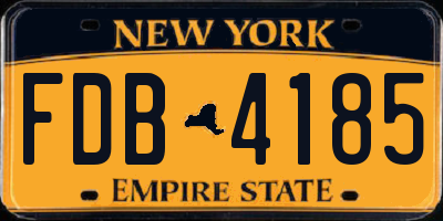 NY license plate FDB4185