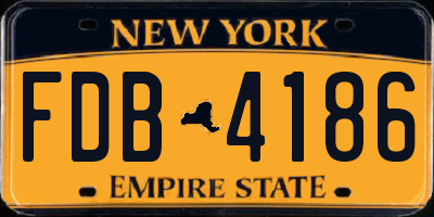 NY license plate FDB4186