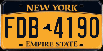 NY license plate FDB4190