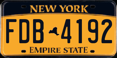 NY license plate FDB4192