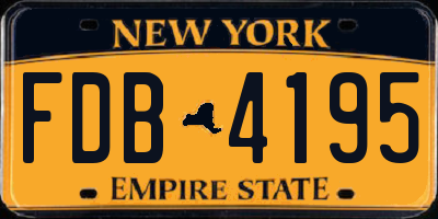 NY license plate FDB4195