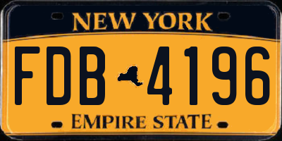 NY license plate FDB4196