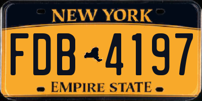 NY license plate FDB4197