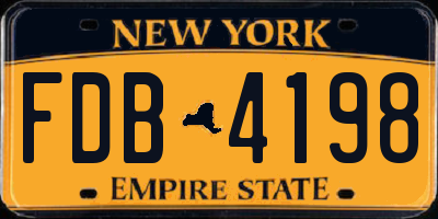 NY license plate FDB4198