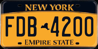 NY license plate FDB4200