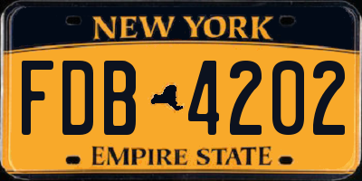 NY license plate FDB4202