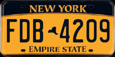 NY license plate FDB4209