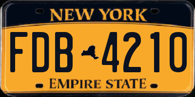 NY license plate FDB4210