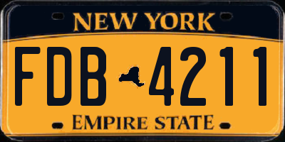 NY license plate FDB4211