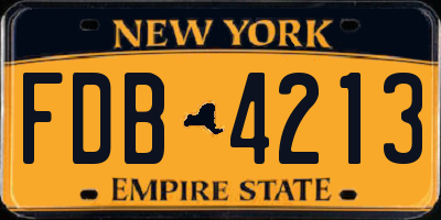 NY license plate FDB4213