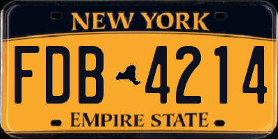 NY license plate FDB4214