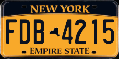 NY license plate FDB4215