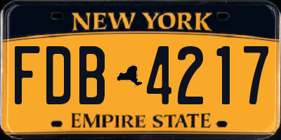 NY license plate FDB4217