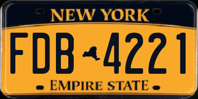 NY license plate FDB4221
