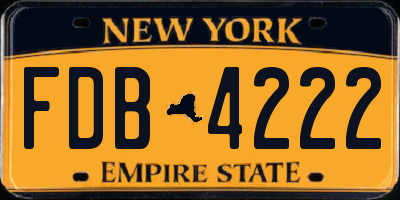 NY license plate FDB4222