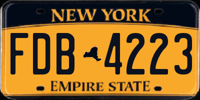 NY license plate FDB4223