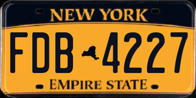 NY license plate FDB4227