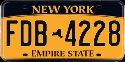 NY license plate FDB4228