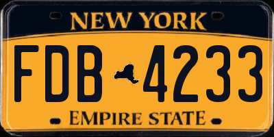 NY license plate FDB4233