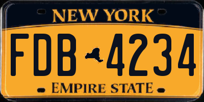NY license plate FDB4234