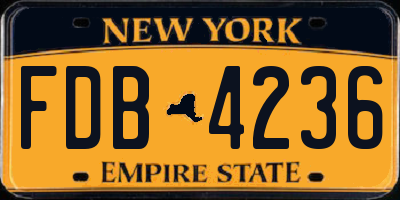 NY license plate FDB4236