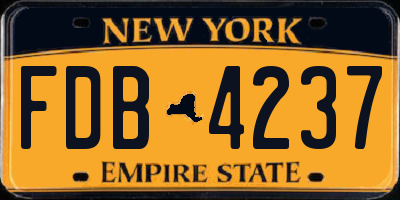 NY license plate FDB4237