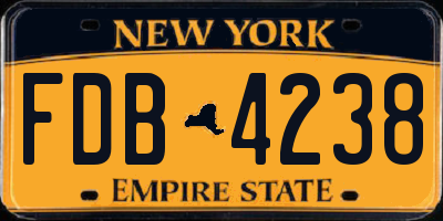 NY license plate FDB4238