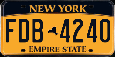 NY license plate FDB4240