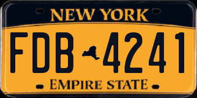 NY license plate FDB4241