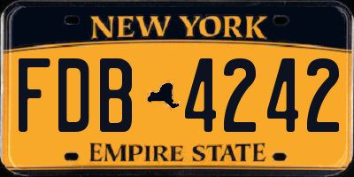 NY license plate FDB4242