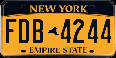 NY license plate FDB4244