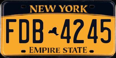 NY license plate FDB4245