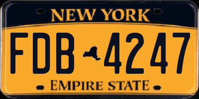NY license plate FDB4247