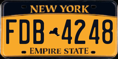NY license plate FDB4248