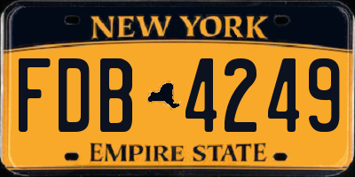 NY license plate FDB4249