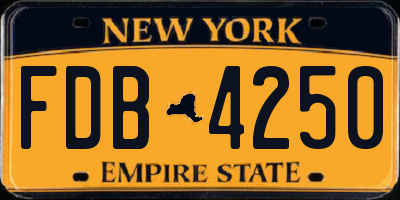 NY license plate FDB4250