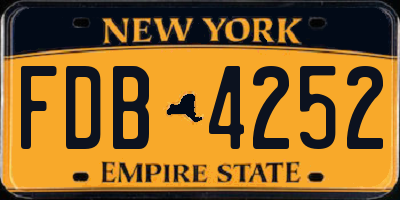 NY license plate FDB4252