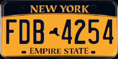 NY license plate FDB4254