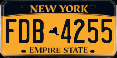 NY license plate FDB4255