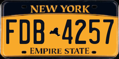 NY license plate FDB4257