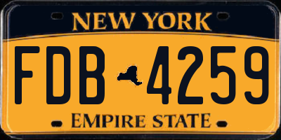 NY license plate FDB4259
