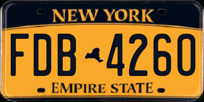 NY license plate FDB4260