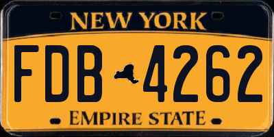 NY license plate FDB4262