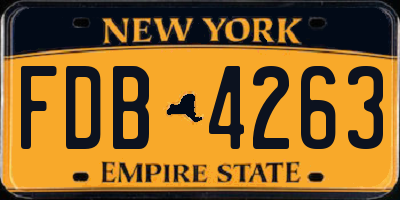 NY license plate FDB4263