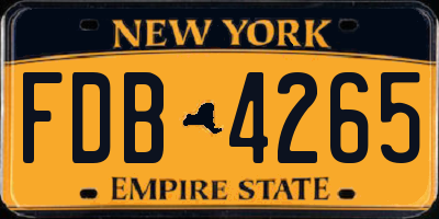 NY license plate FDB4265