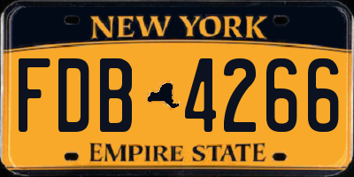NY license plate FDB4266